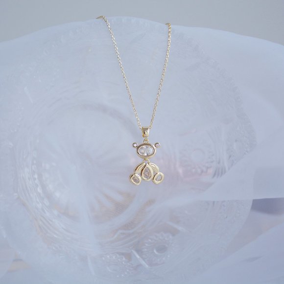 NEW 14K Gold Plated Diamond Bear Necklace - Picture 5 of 10